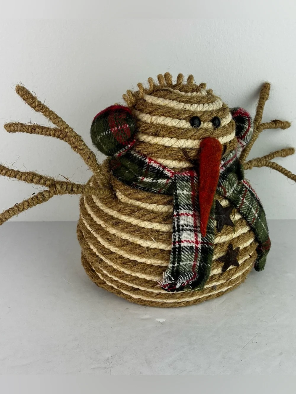 Pottery Barn Jute Rope Winter Snowman